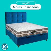 Kit Cabeceira + Cama Box Bau + Colchão Casal Molas Ensacadas Legriff Sankonfort
