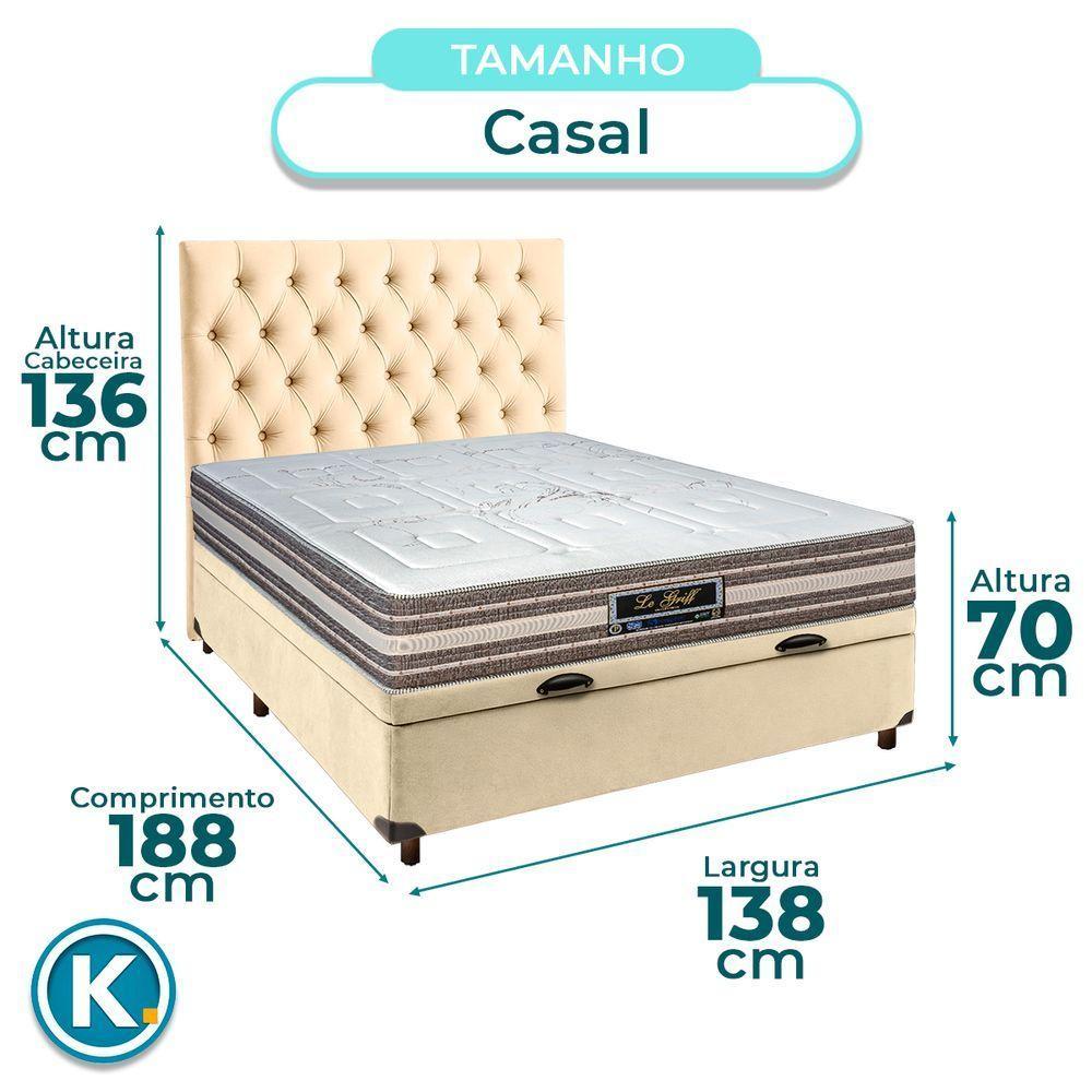 Kit Cabeceira + Cama Box Bau + Colchão Casal Molas Ensacadas Legriff Sankonfort - 3