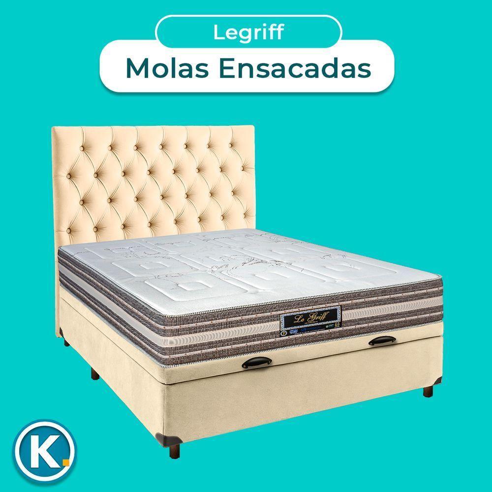 Kit Cabeceira + Cama Box Bau + Colchão Casal Molas Ensacadas Legriff Sankonfort - 4