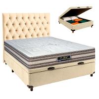 Kit Cabeceira + Cama Box Bau + Colchão Casal Molas Ensacadas Legriff Sankonfort - 1