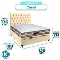 Kit Cabeceira + Cama Box Bau + Colchão Casal Molas Ensacadas Legriff Sankonfort - 3