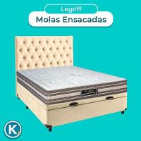 Kit Cabeceira + Cama Box Bau + Colchão Casal Molas Ensacadas Legriff Sankonfort