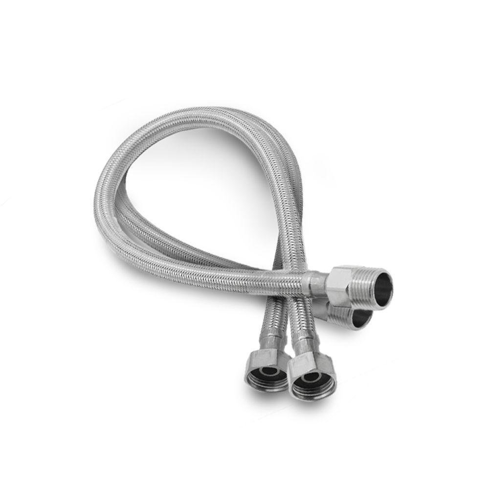 Torneira Pia Cozinha Misturador Mesa + Valvula Americana + 2 Engates Malha De Aço 40cm Cromado - 4