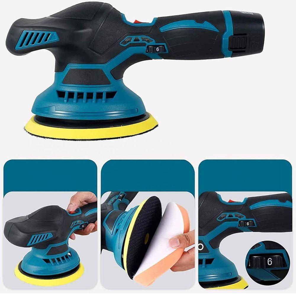 Lixadeira Politriz Automotiva Com Acessorios 24v Recarregavel Maquina De Polir Carros Profissional - 6