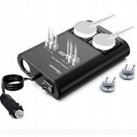 Inversor Conversor Tensao Duplo Carro 150w 4 Usb 12v 24v 220v Led Inteligente Carregador Veicular Tomada