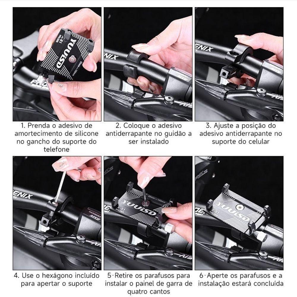 Suporte Para Celular Gps Bike Bicicleta E Moto Em Aluminio - 8