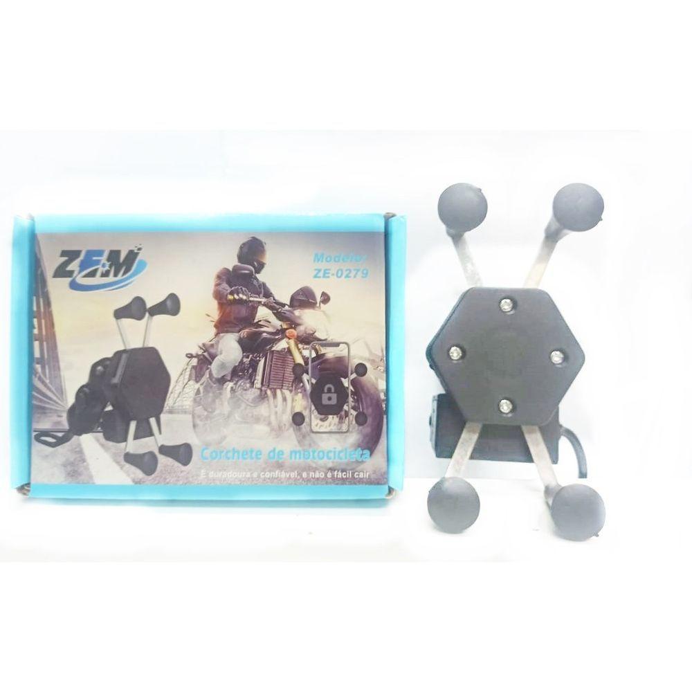 Suporte Moto Garra Para Celular Universal Com Carregador Usb - 4