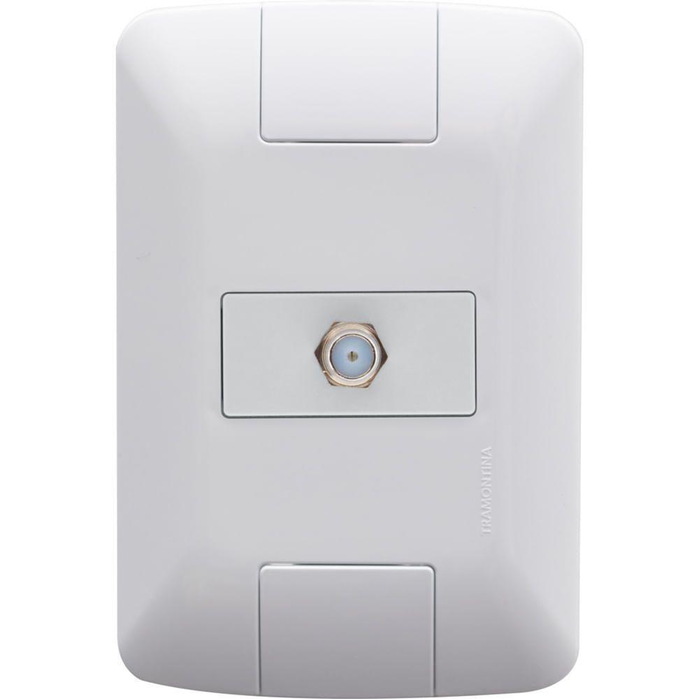 Conjunto 4x2 Com 1 Tomada Tv-sat Aria Branco - 57241017 - Tramontina - 1