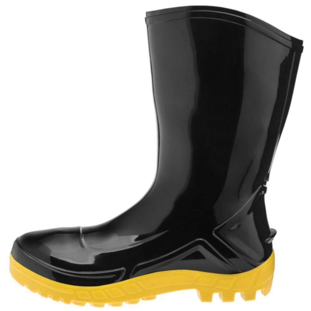 Bota Pvc Cano Médio Preta E Amarela Nº44 - 110vflexf-pra - Marluvas - 2