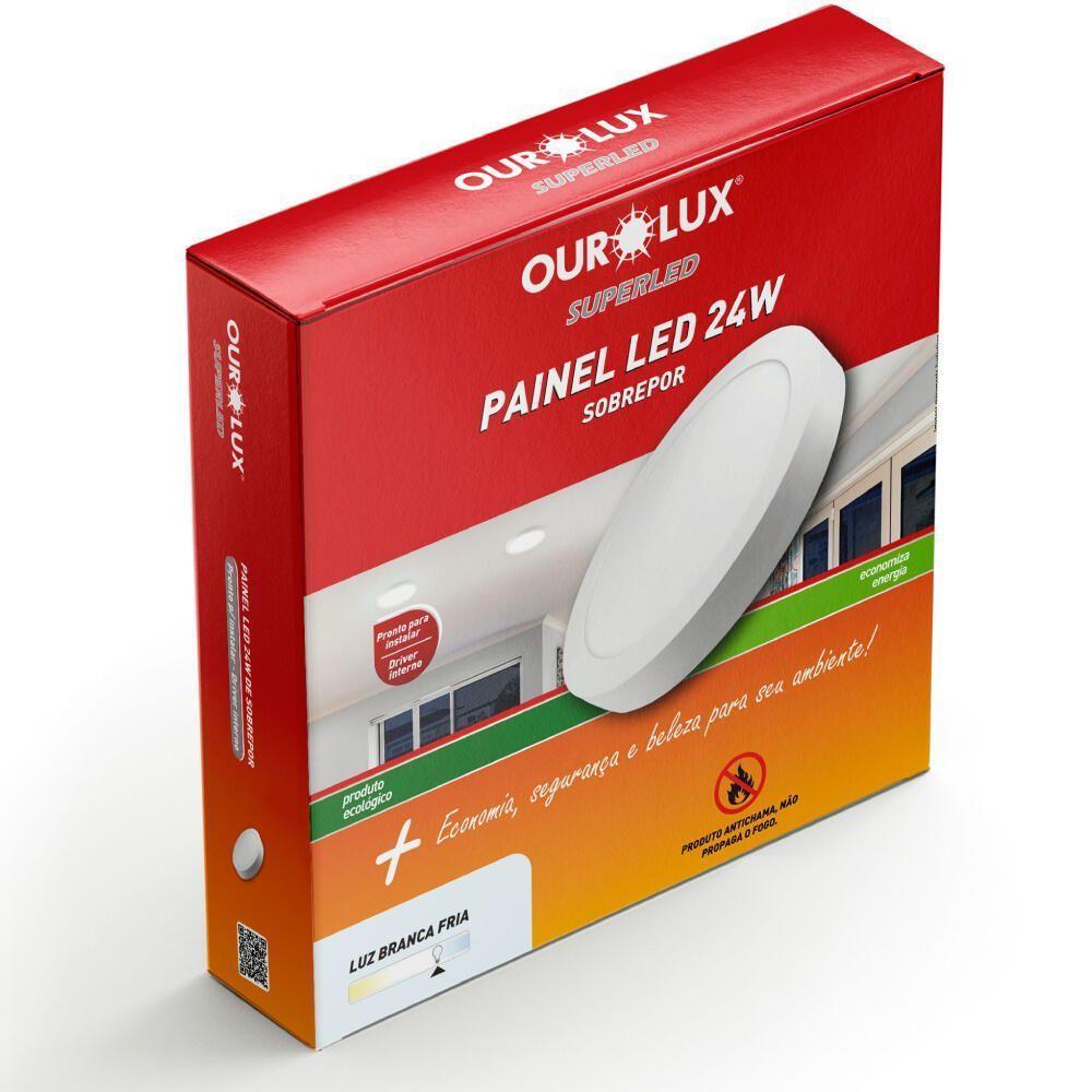 Painel Led Super Eco Sobrepor Redondo 24 Watts Bivolt 6500k - 02911 - Ourolux - 1