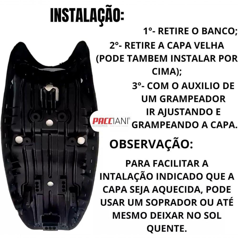 Capa Banco Emborrachada Moto Titan Fan Bros Cg Twister Ybr - 2