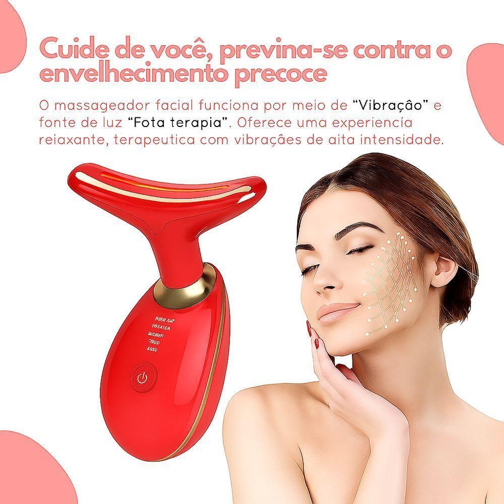 Massageador Facial Eletrico Pescoço Led Lift Fototerapia Ant - 4