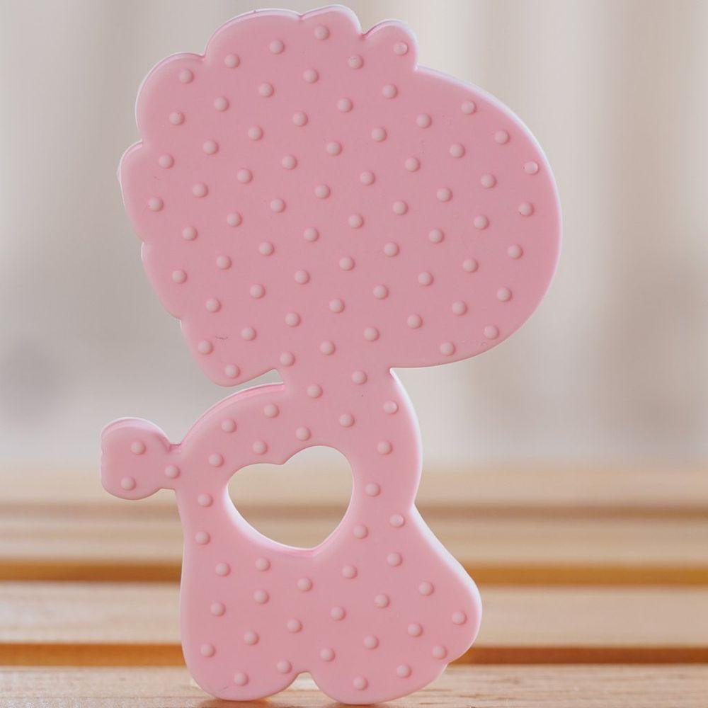 Mordedor Girafa Funny Para Bebê De Silicone 7,03x6,55x0,83cm Rosa - 2