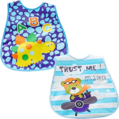 Kit 2 Babador Encanto Para Bebê 45x28cm Dino-urso