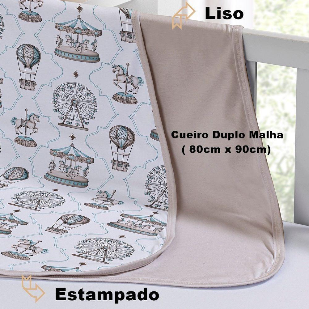 Cueiro Duplo Tecebem Baby Malha 100% Algodão Estampado Jean 80cm X 90cm Trigo - 4