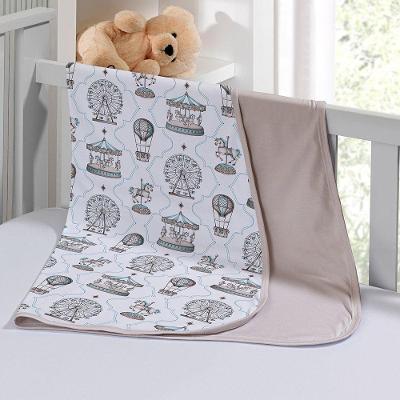 Cueiro Duplo Tecebem Baby Malha 100% Algodão Estampado Jean 80cm X 90cm Trigo