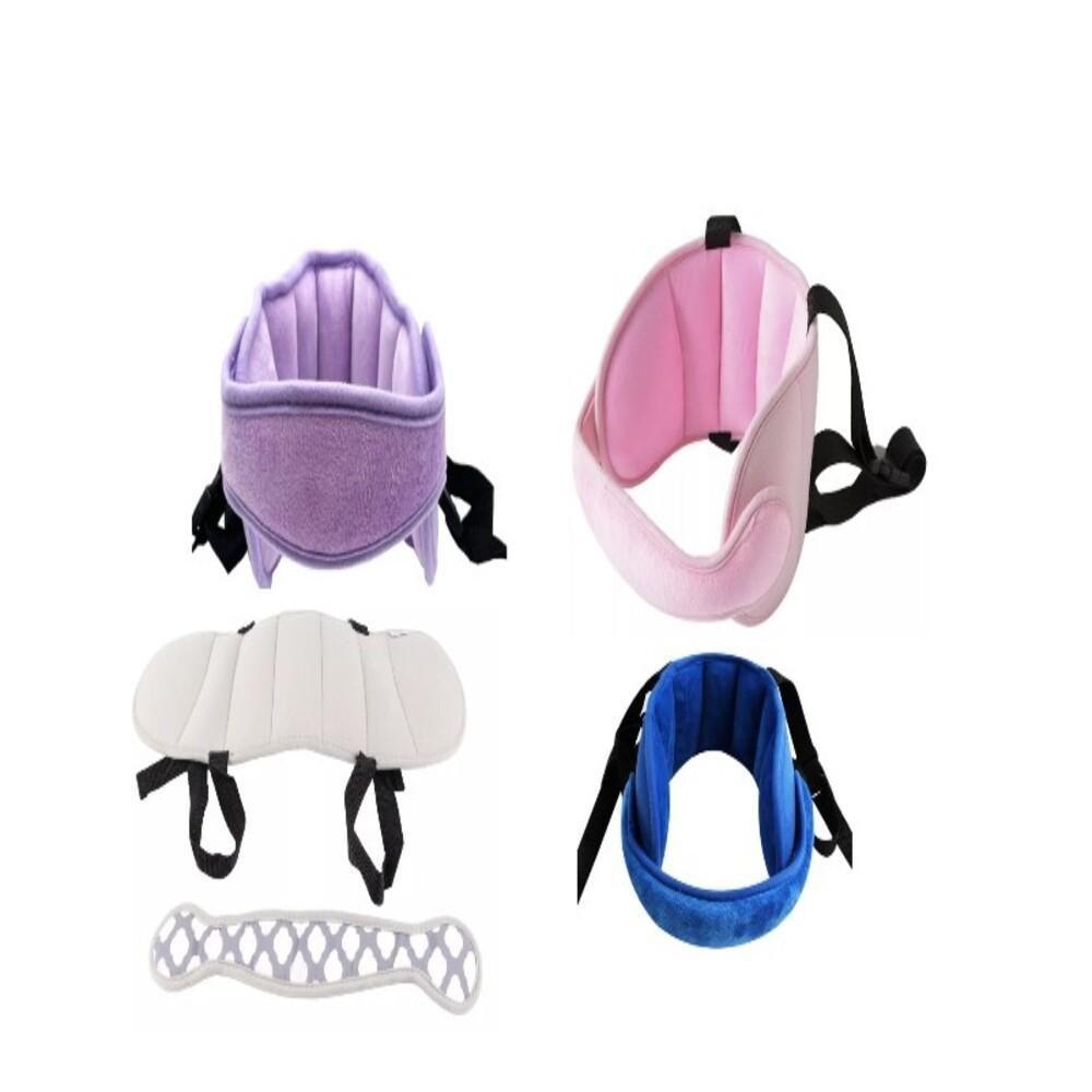 Apoio Suporte Cabeça Faixa Ajustável Almofada Alívio Pescoço Assento Carro Viagem Infantil Proteção Bebê Rosa - 2