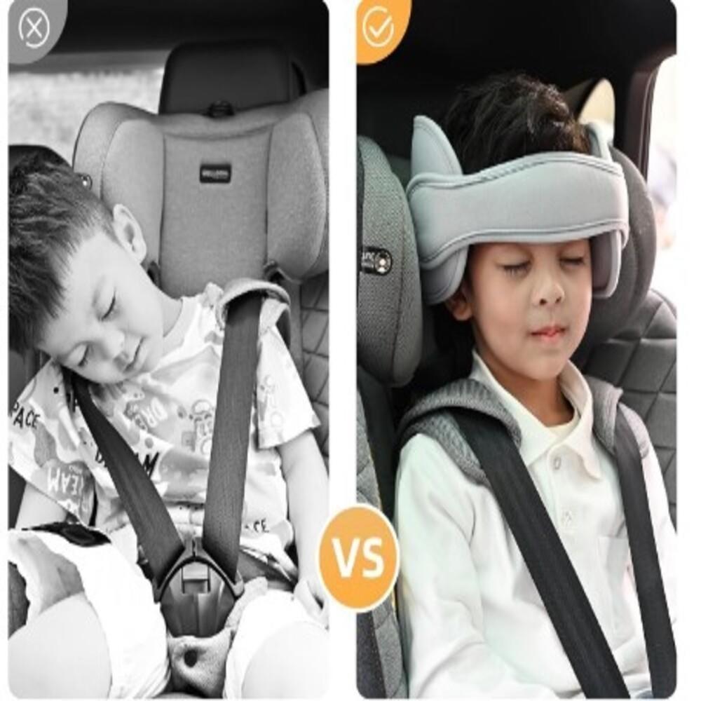 Apoio Suporte Cabeça Faixa Ajustável Almofada Alívio Pescoço Assento Carro Viagem Infantil Proteção Bebê Azul - 6