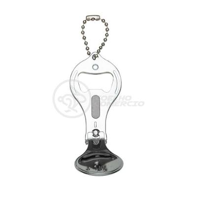 Kit 5 Cortador De Unha Com Lixa Pé E Mão Aço Inox Abridor De Garrafa Chaveiro 3 Em 1 Atacado Redondo