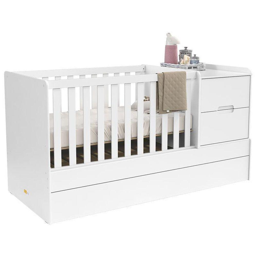 Quarto De Bebê 2 Portas Tutto New Com Berço Multifuncional Formare Branco Acetinado - Matic - 6