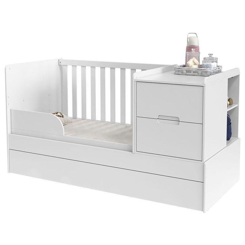 Quarto De Bebê 2 Portas Tutto New Com Berço Multifuncional Formare Branco Acetinado - Matic - 7