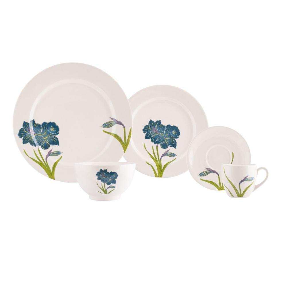 Jogo De Jantar 40 Peças Amarilis Porcelana Real By Schmidt - 1