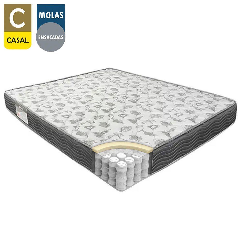 Cama Box Baú Casal Sintético + Colchão De Molas Ensacadas Sereneprime 138x188x62cm Marrom - 2