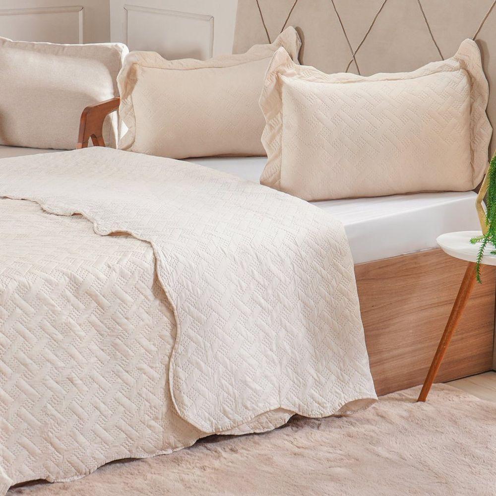 Kit Cobre Leito King Ultra Lisse Lisa New 250x270cm Sandshell - 3