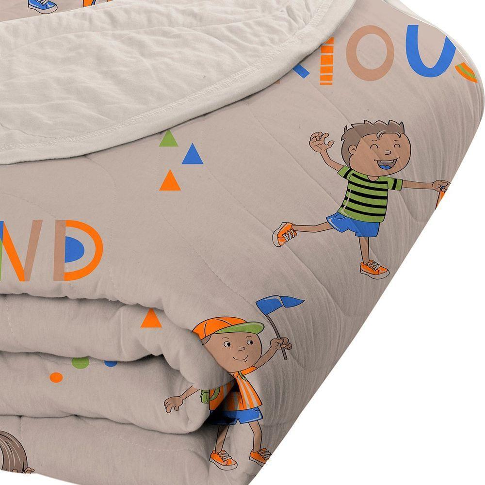 Cobre Leito Tecebem Casal Malha 100% Algodão Estampado Em Matelassê Kevin 210x240m Trigo - 3