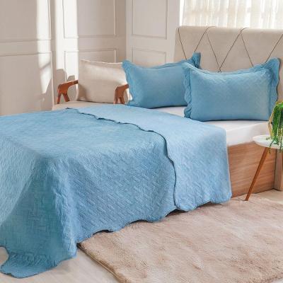 Kit Cobre Leito Queen Ultra Lisse Lisa New 230x250cm Azul Estonado