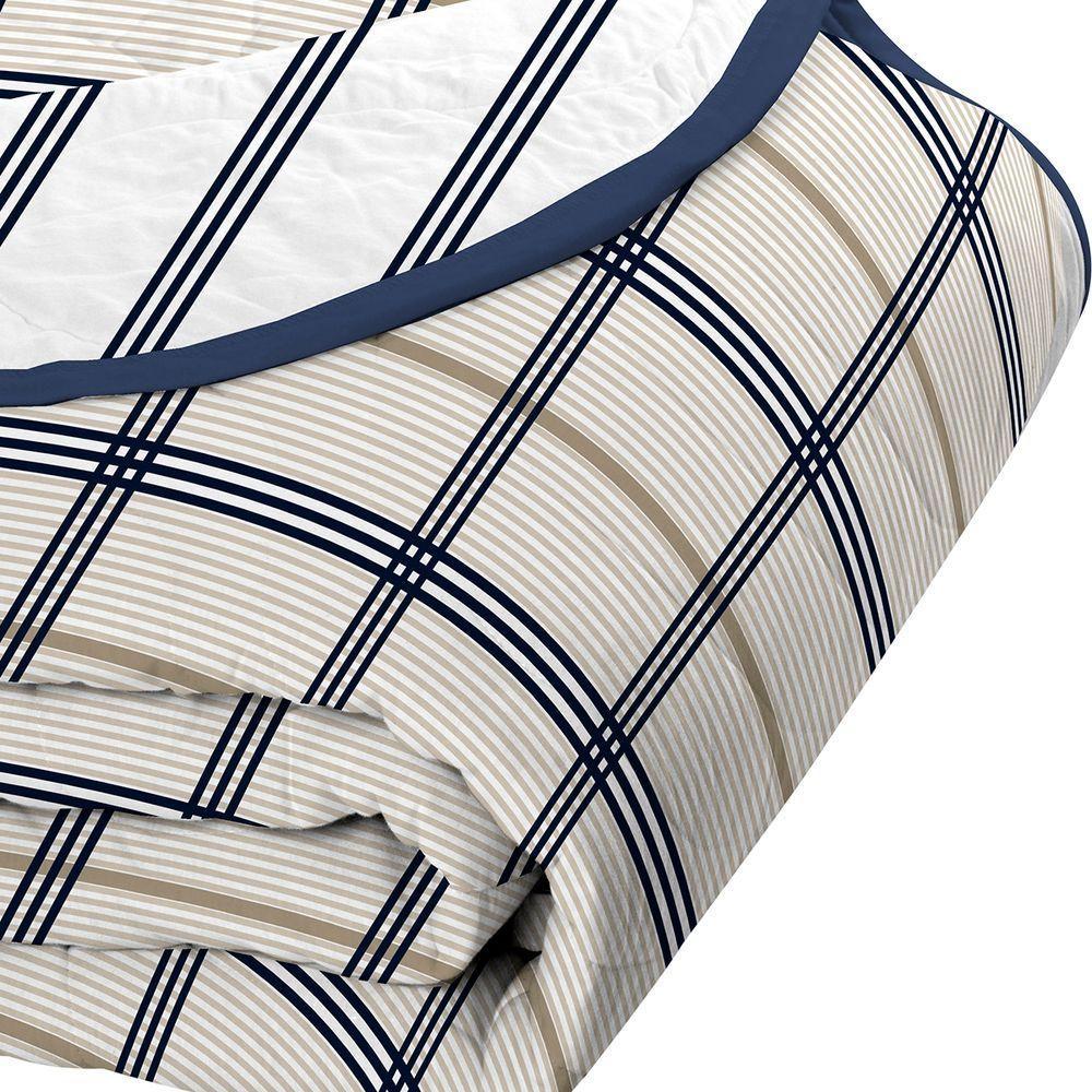 Cobre Leito Tecebem Queen Malha 100% Algodão Estampado Em Matelassê Otto 240x260m Marinho - 2