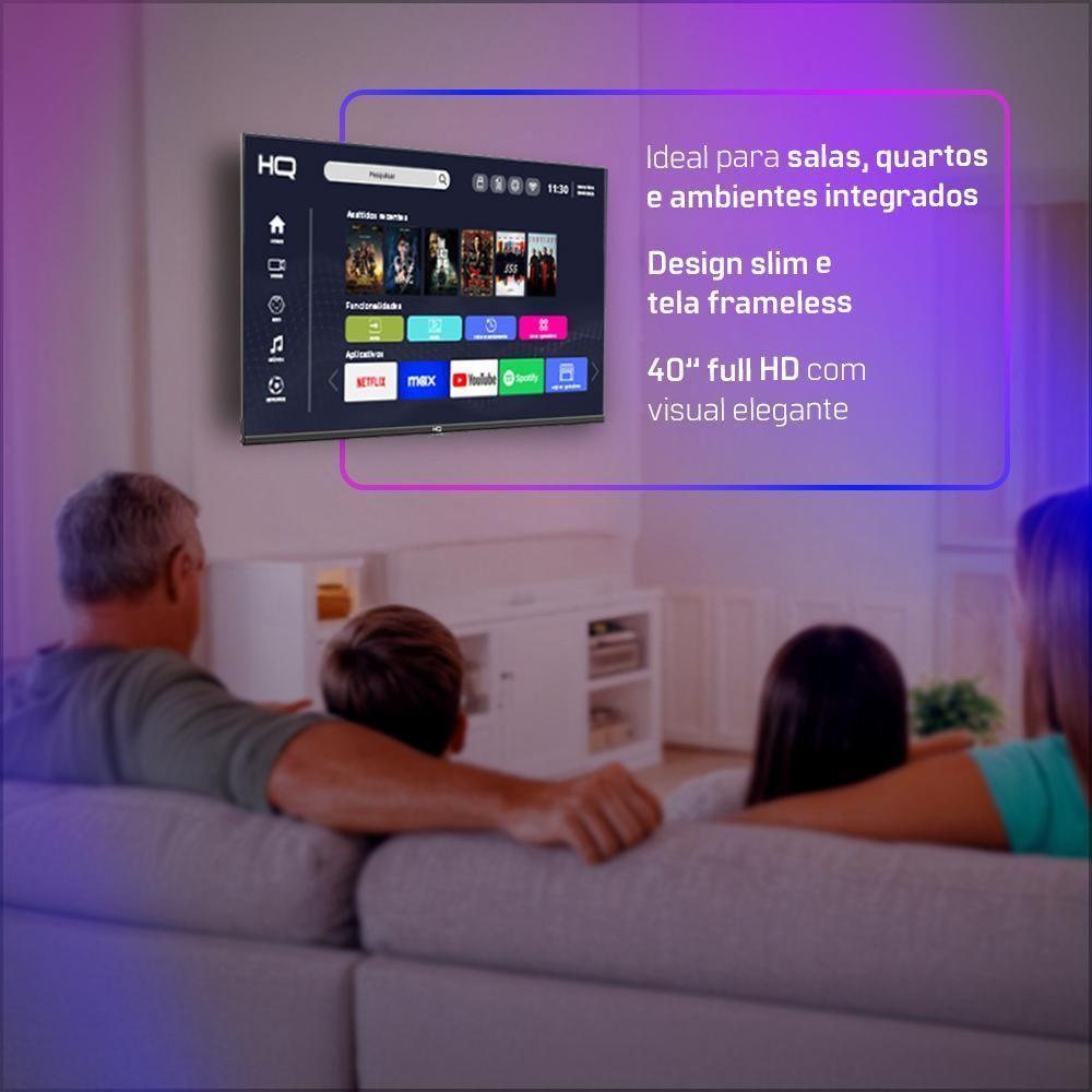 Smart TV HQ 40 Full Hd Tela Sem Bordas Android 12 Design Slim HQS40NKHM - 5