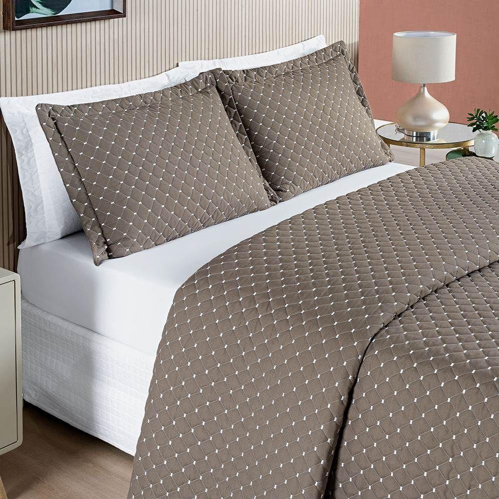 Cobre Leito King Ravena Micropercal 200 Fios 3 Peças - Camafeu - 1