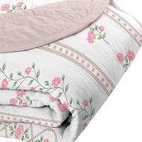 Cobre Leito Tecebem King Malha 100% Algodão Estampado Em Matelassê Grazi 240x280m Rosinha - 3