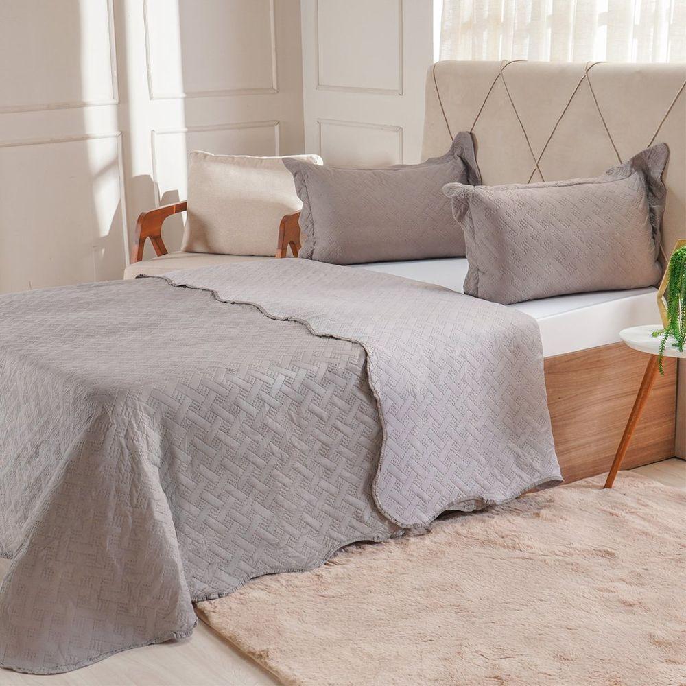 Kit Cobre Leito King Ultra Lisse Lisa New 250x270cm Roccia - 1