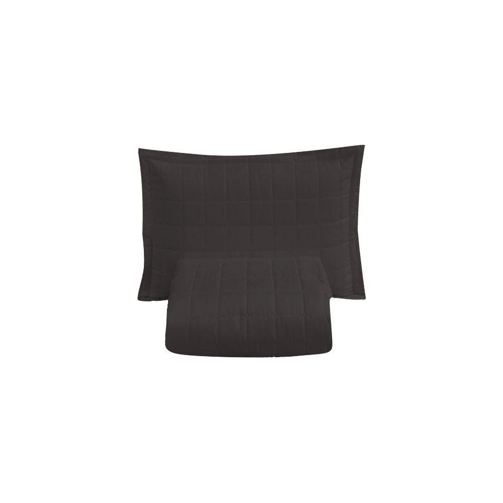 Kit Cobre Leito Matelado Dupla Face Soft 2 Peças Solteiro 100% Poliéster Cor:preto - 1