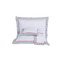 Kit 7 Pçs Cobre Leito Casal Queen Renove Hipercal 400 Fios Dupla Face Bordado Cáqui E Preto - 3