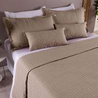 Kit 7 Pçs Cobre Leito Casal Padrão Urbany Hipercal 400 Fios Bordado Cáqui - 5