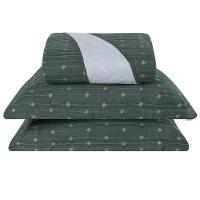 Cobre Leito Queen Decor Bordado 200 Fios 3 Peças - Verde - Hipercal 100% Poliéster - 1