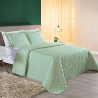Cobre Leito King Agata Bordado Micropercal 200 Fios 3 Peças - Verde - 2
