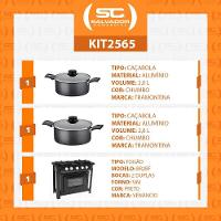 Fogão Industrial 2 Bocas Com Forno Bravo Preto Venâncio + 2 Caçarolas Tramontina Turim - 2