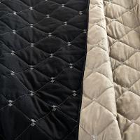 Kit 7 Pçs Cobre Leito Casal Padrão Renove Hipercal 400 Fios Dupla Face Bordado Cáqui E Preto - 7