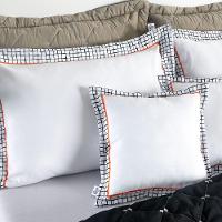 Kit 7 Pçs Cobre Leito Casal Padrão Renove Hipercal 400 Fios Dupla Face Bordado Cáqui E Preto - 10