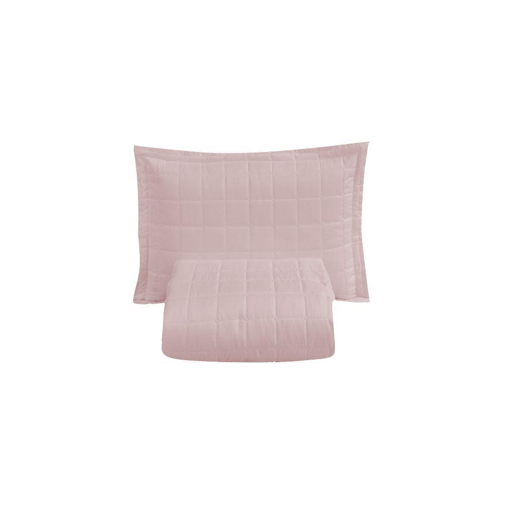 Kit Cobre Leito Matelado Dupla Face Soft 2 Peças Solteiro 100% Poliéster Cor:rosê - 1