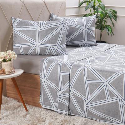 Jogo De Cama Queen Cotton Touch 4 Peças 158x198x35cm Concrete