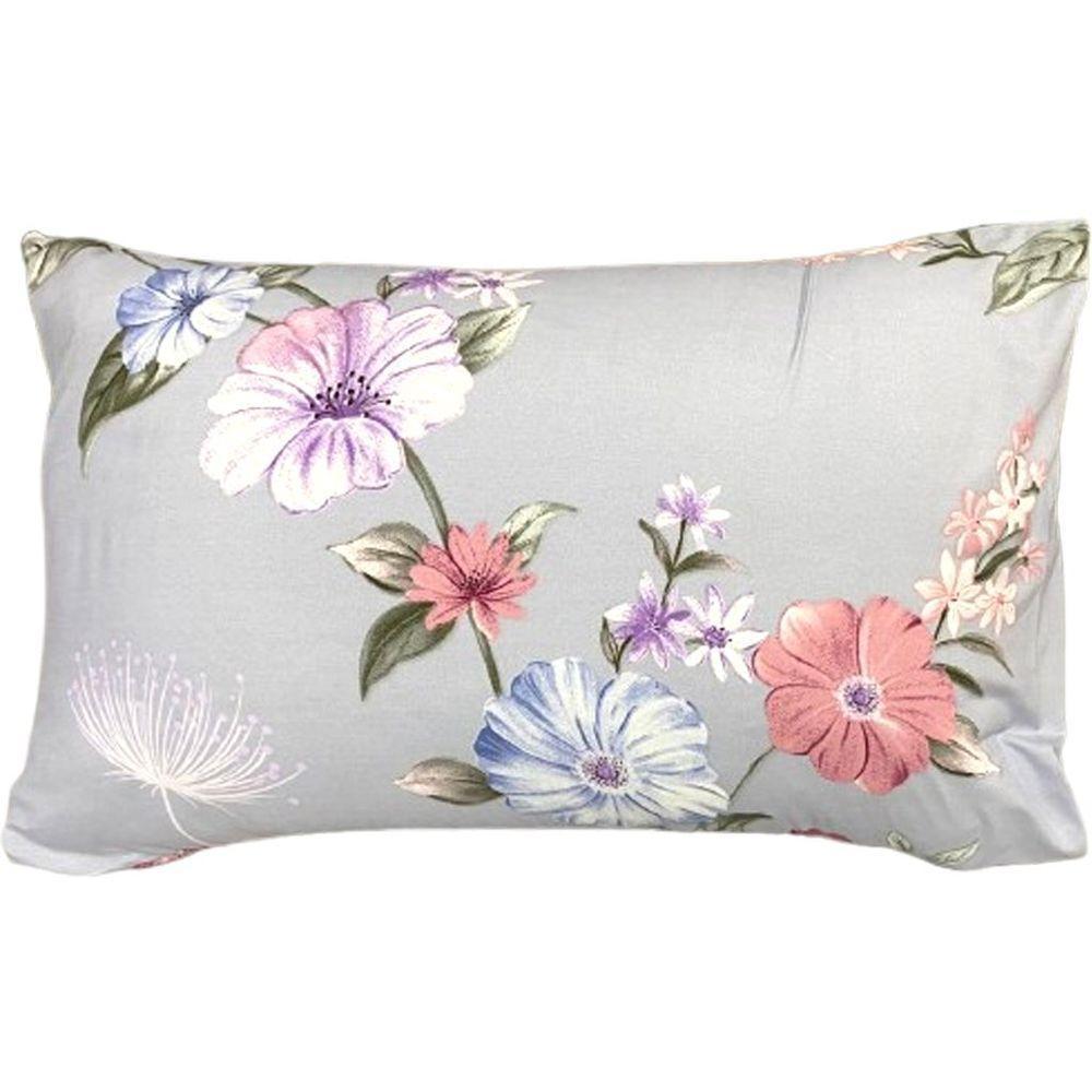 Jogo De Fronha Microfibra Estampada 47x70cm Lilás Flores - 2