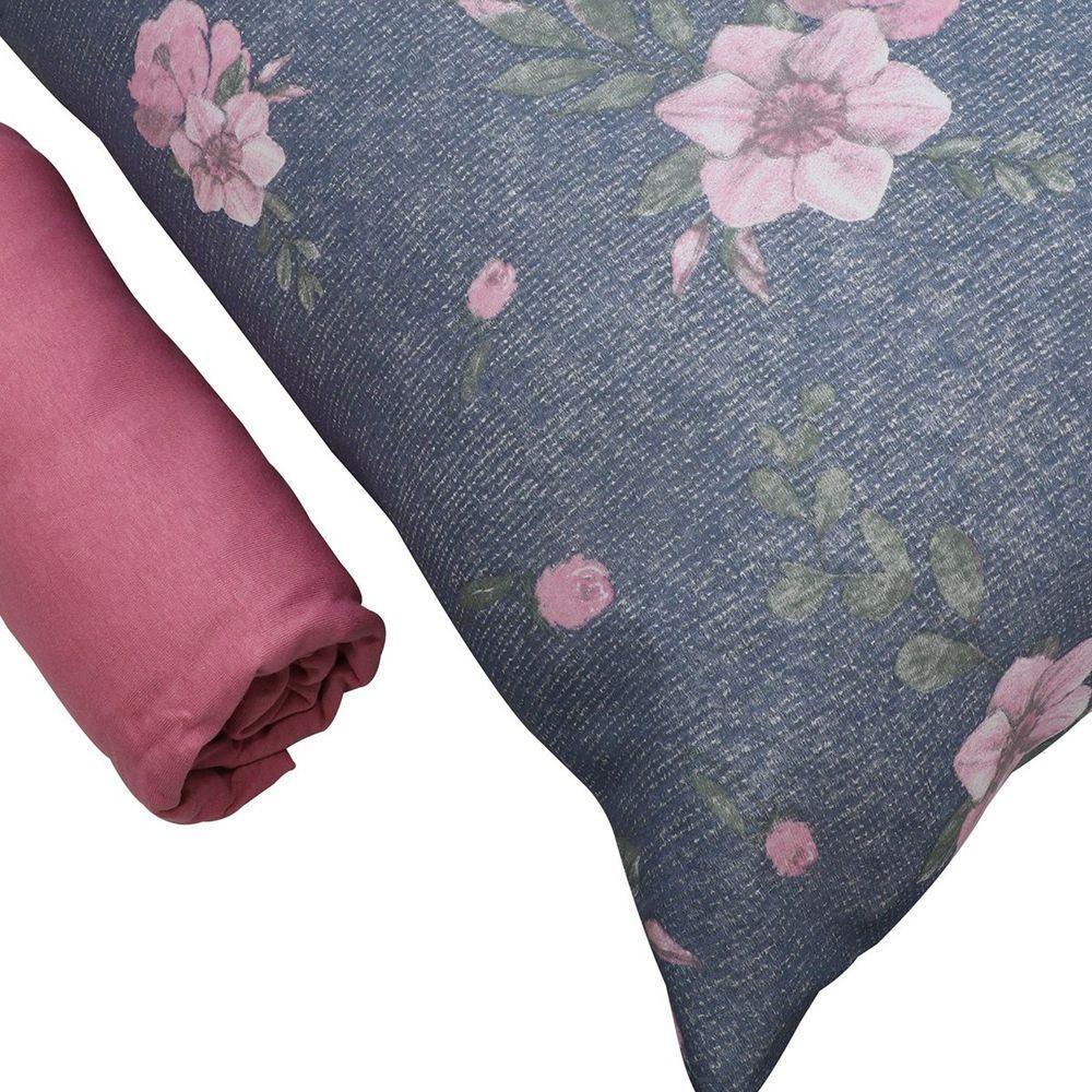 Jogo De Cama Solteiro Portallar Malha 100% Algodão Sevilha 2 Peças Rosa - 3
