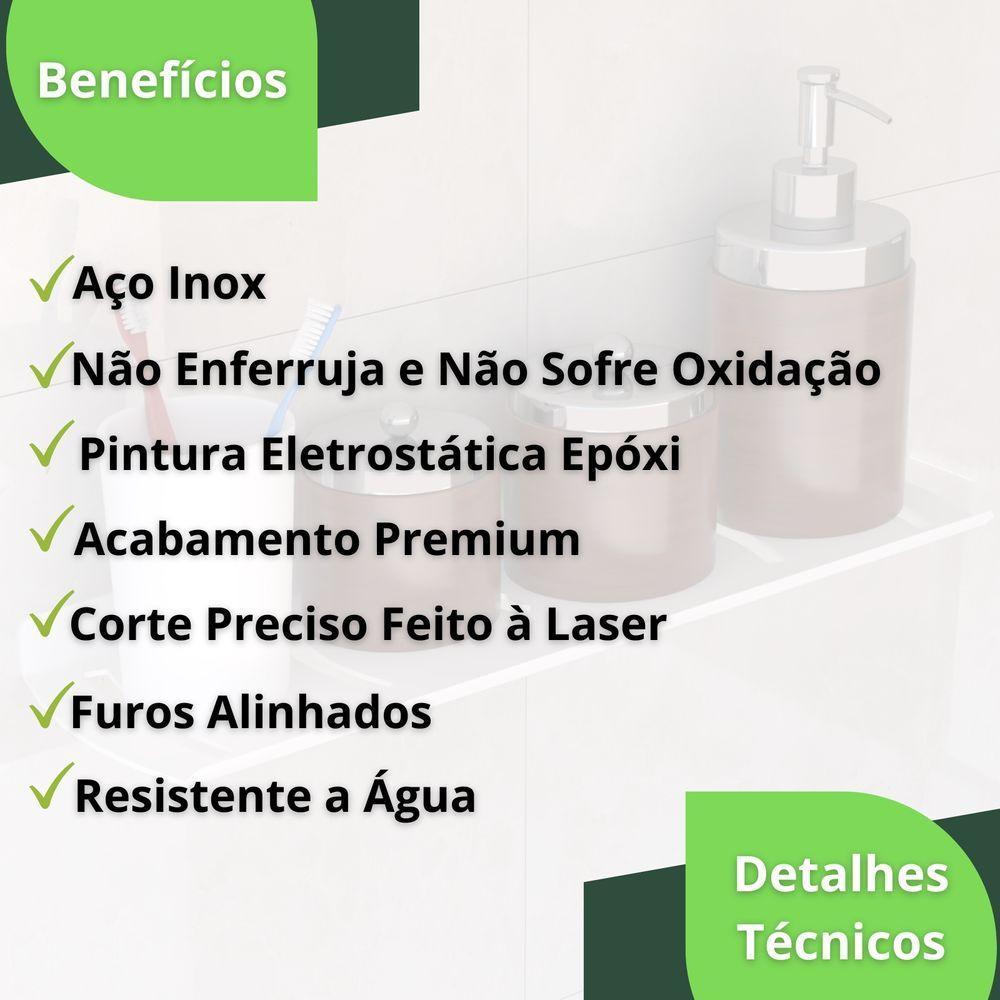 Suporte Porta Shampoo Organizador De Banheiro Branco Zmt - 2
