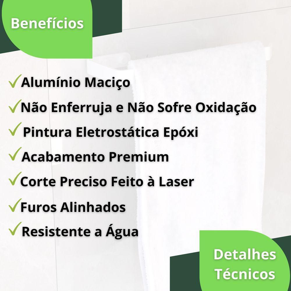 Suporte Para Toalha De Rosto Banheiro De Parede Branco Zmt - 3