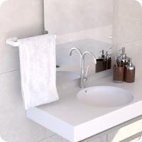 Suporte Para Toalha De Rosto Banheiro De Parede Branco Zmt - 6